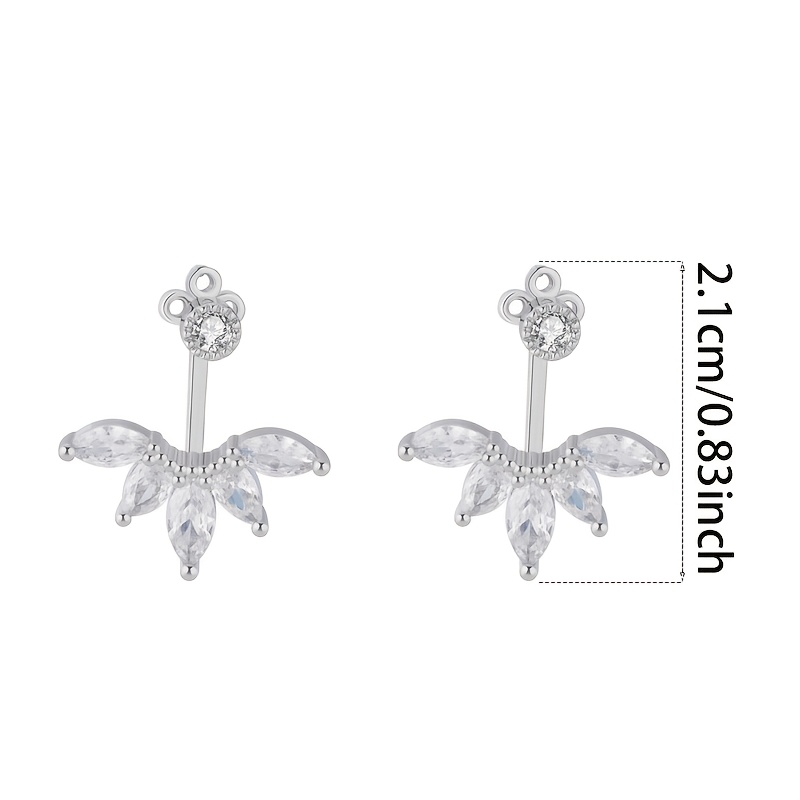 Women's Elegant Drop Earrings with Synthetic Zirconia